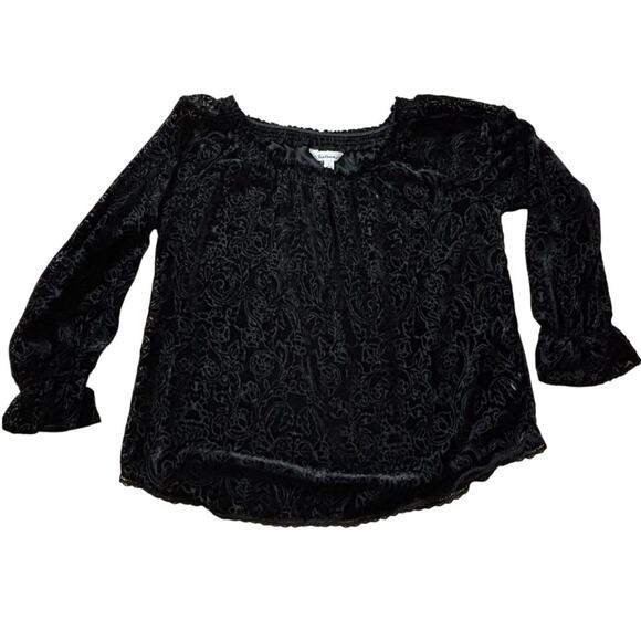 Tantrums Black Velvet Off Shoulder Blouse XL - Picture 1 of 4